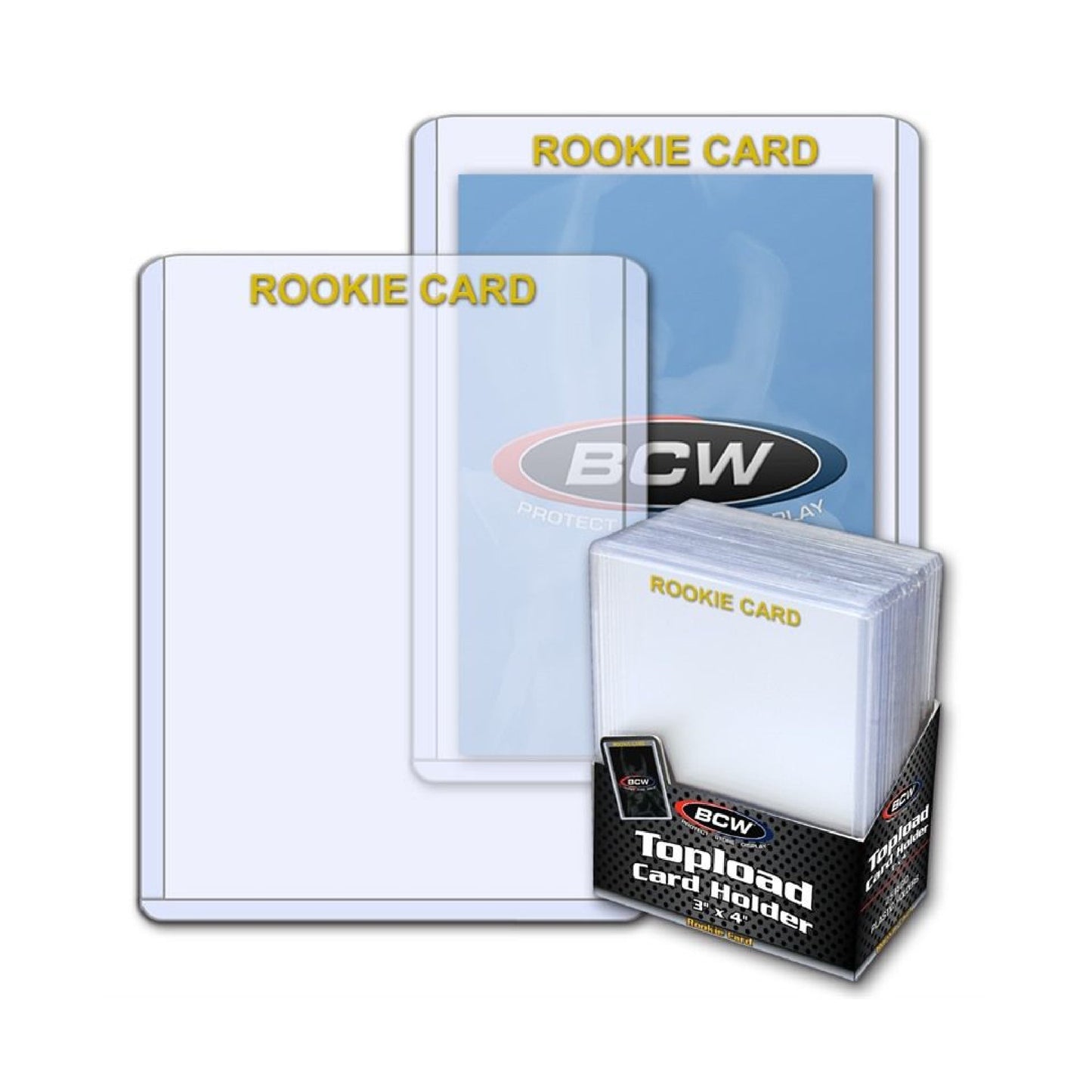 BCW 3x4 Top Loader Card Holder - Rookie Imprinted - Gold - Trading Card Market