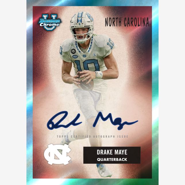 2023 Bowman Chrome University Football Hobby Box-Drake Maye