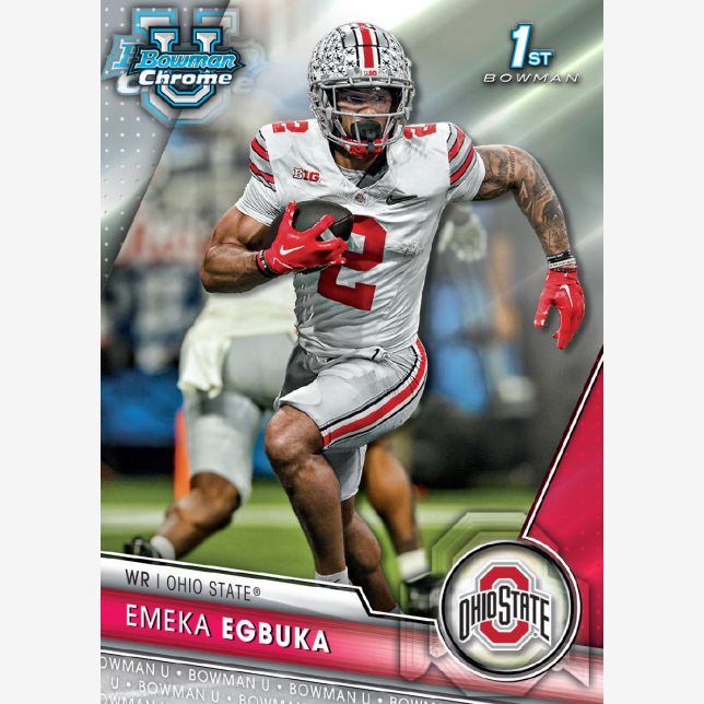 2023 Bowman Chrome University Football Hobby Box-Emeka Egbuka