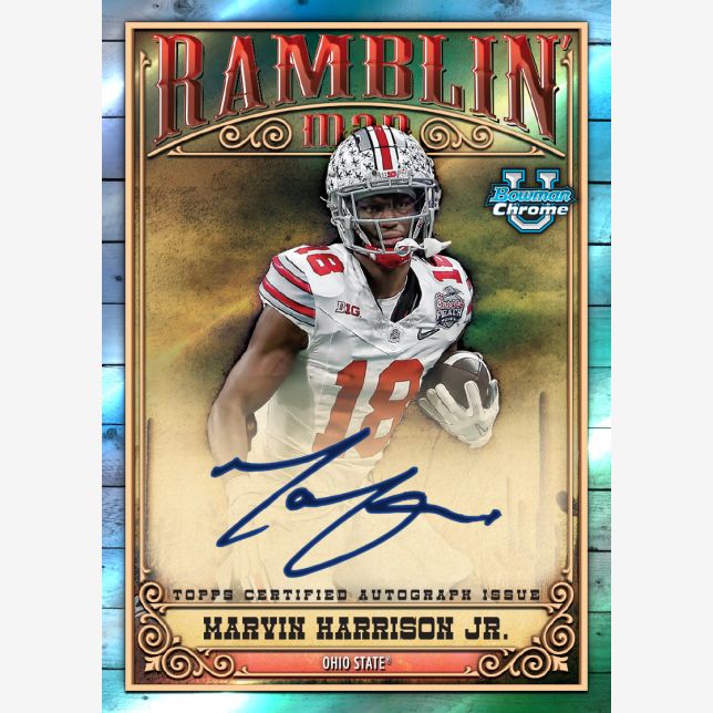 2023 Bowman Chrome University Football Hobby Box-Marvin Harrison Jr