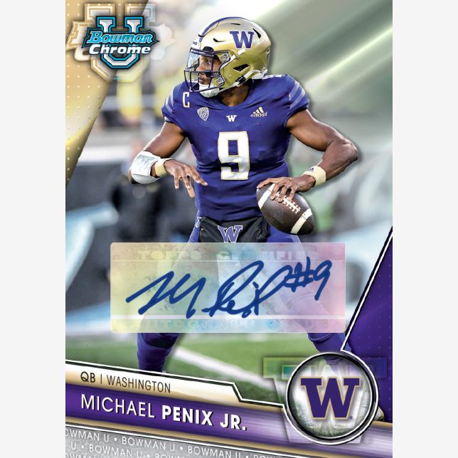 2023 Bowman Chrome University Football Hobby Box-Michael Penix Jr