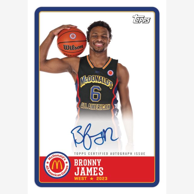 2023/24 Topps Chrome McDonalds All-American Basketball Hobby Box-Bronny James