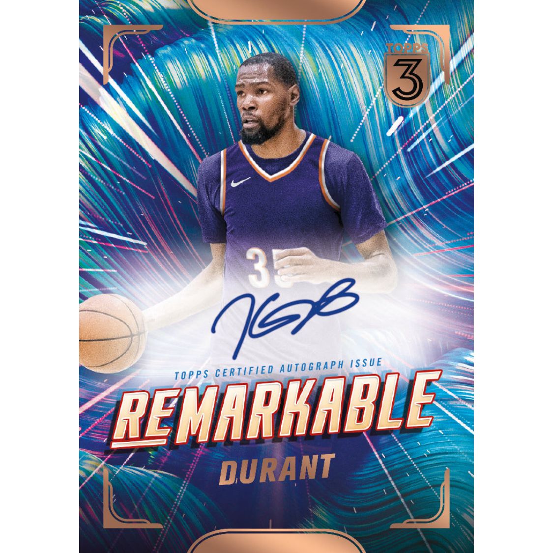 2023/24 Topps Three Basketball Cards-Kevin Durant