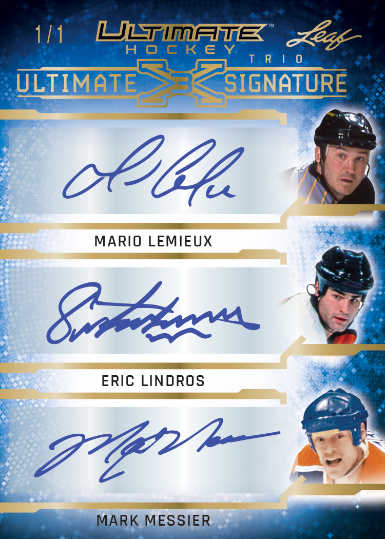 2023 Leaf Ultimate Hockey Hobby Box-Ultimate Signature Trio