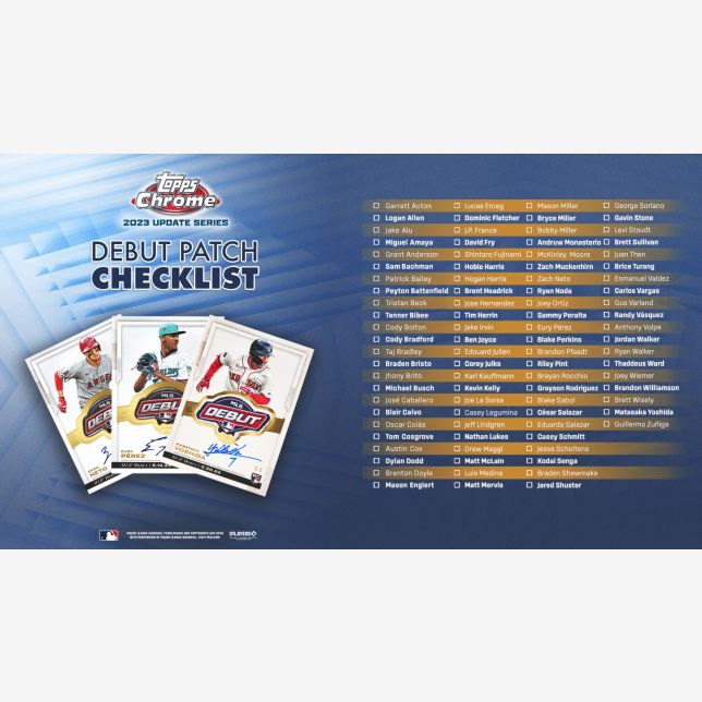 2023 Topps Chrome Update Baseball-Debut Patch Checklist