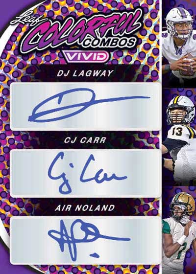 2024 Leaf Vivid Football Cards - DJ Lagway_CJ Carr_Air Noland