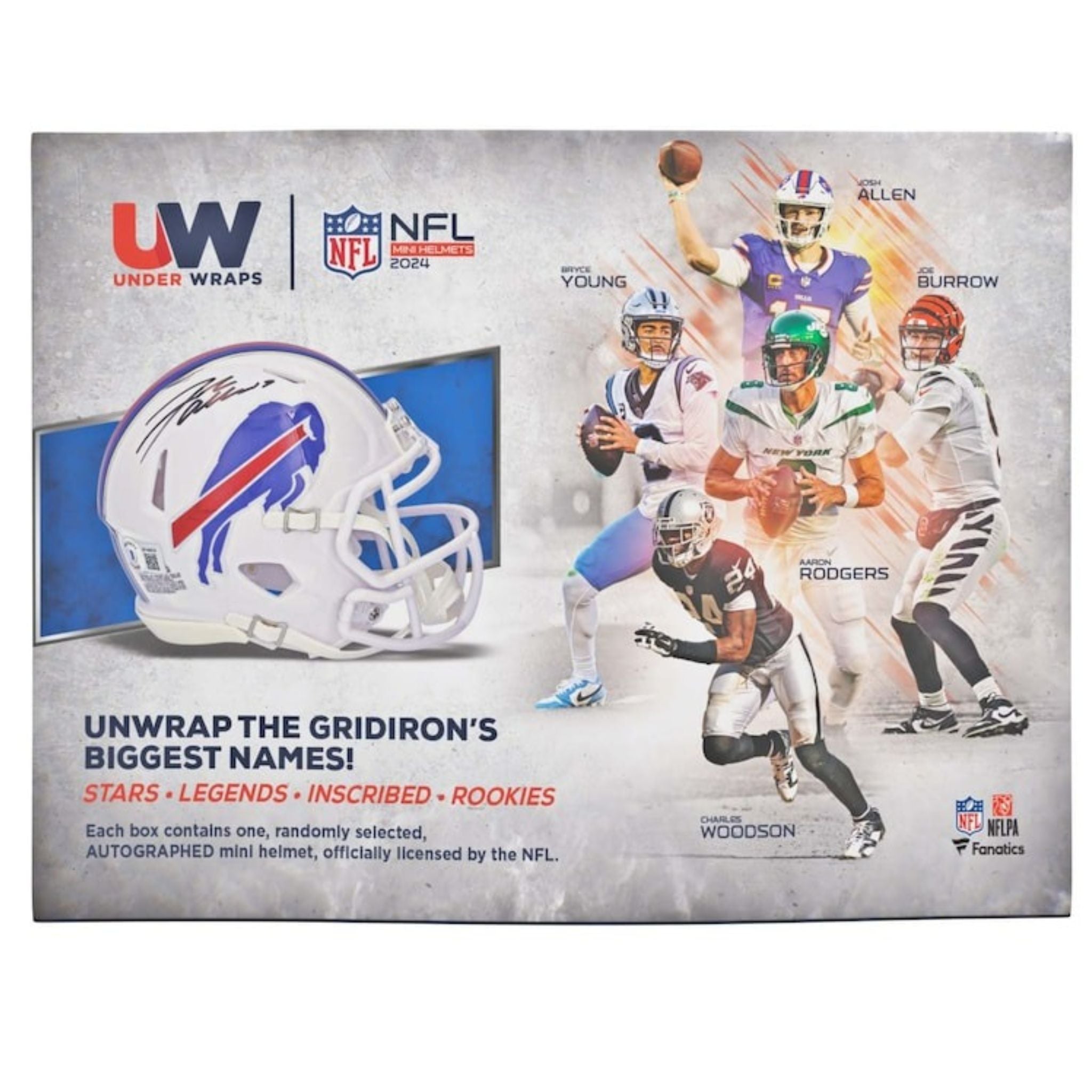 Autographed Under Wraps 2024 NFL Single Mini Helmet Box