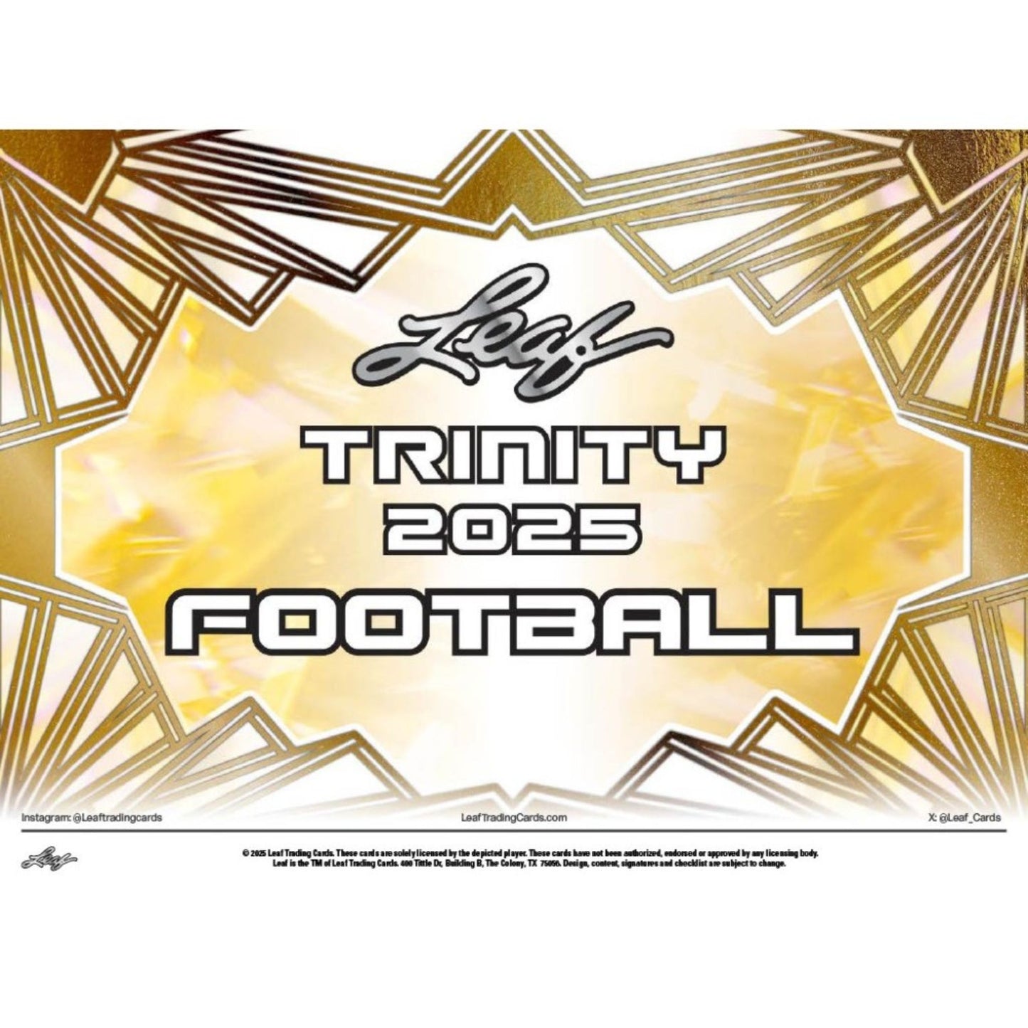 2025 Leaf Trinity Football Hobby Box (Presell) - Trading Card Market