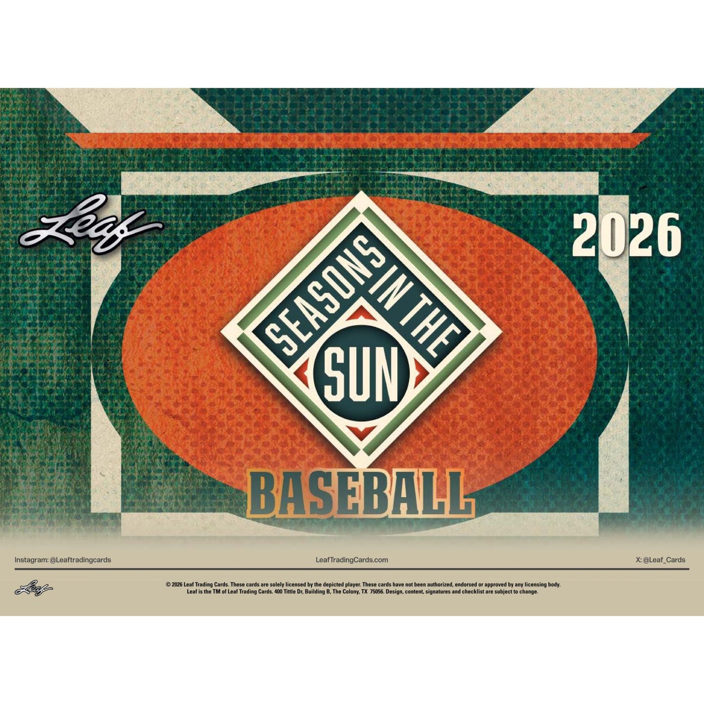 2026 Leaf Seasons In The Sun Baseball Box (Presell) - Trading Card Market