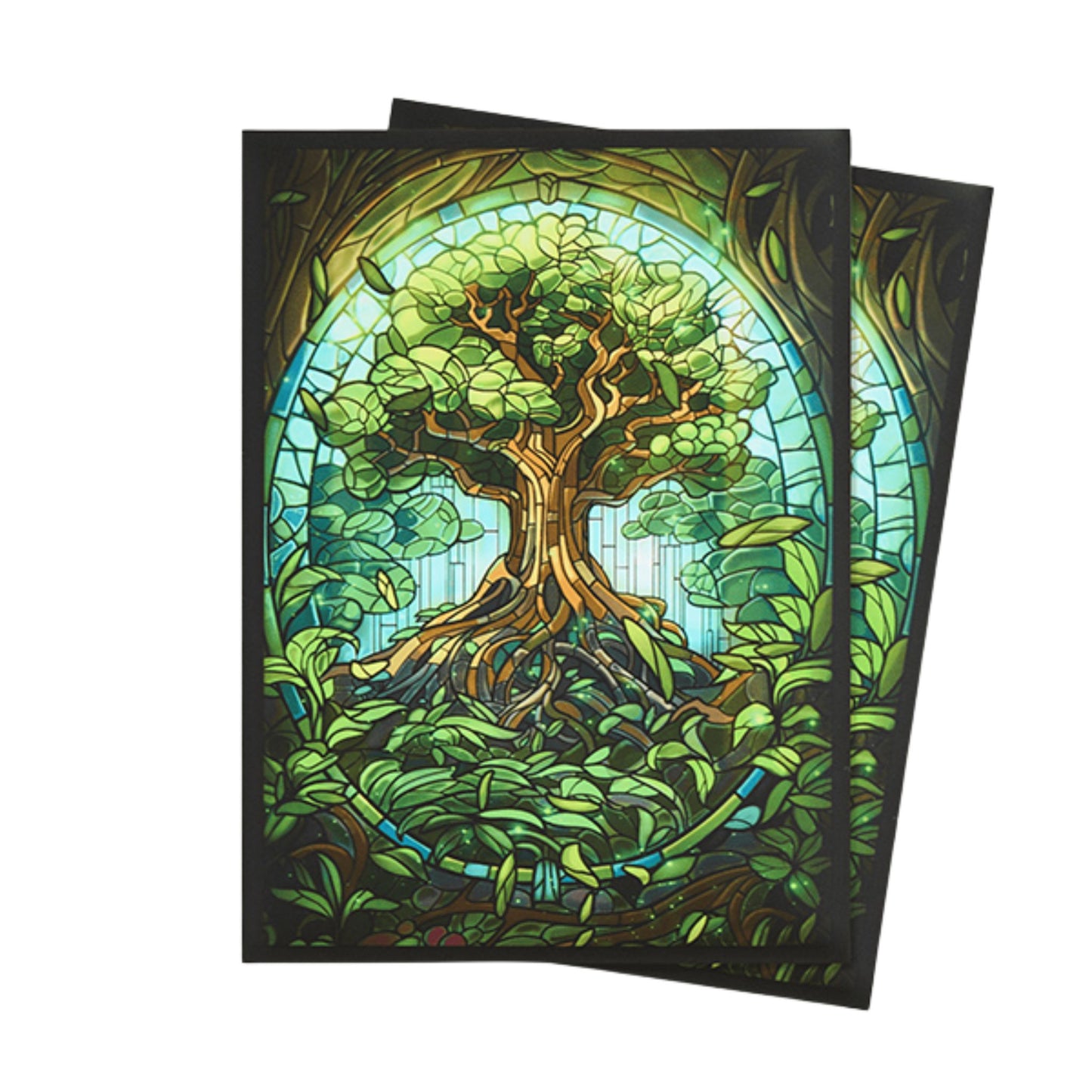 Arcane Fortress Standard Matte Art Stained Glass Mythical Forest Card Sleeves - Trading Card Market