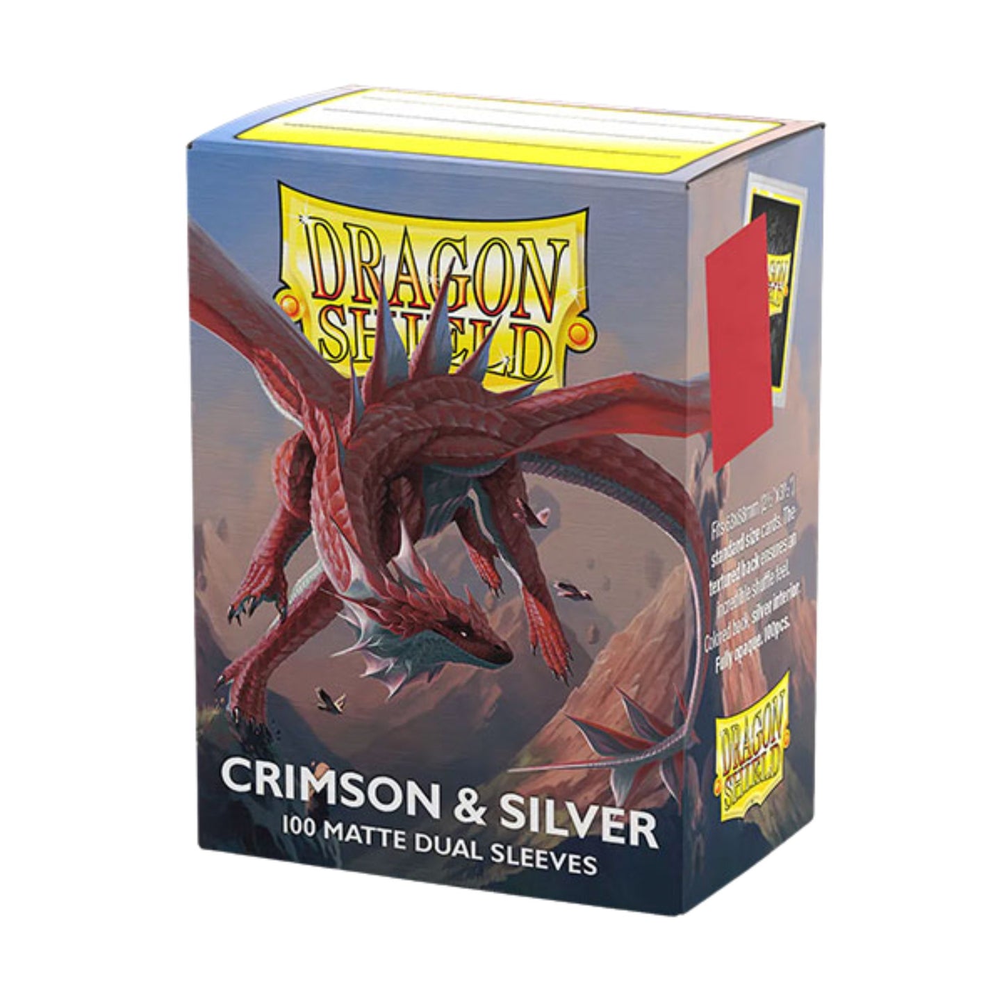 Dragon Shield Standard Dual Matte Crimson & Silver Sleeves - Trading Card Market