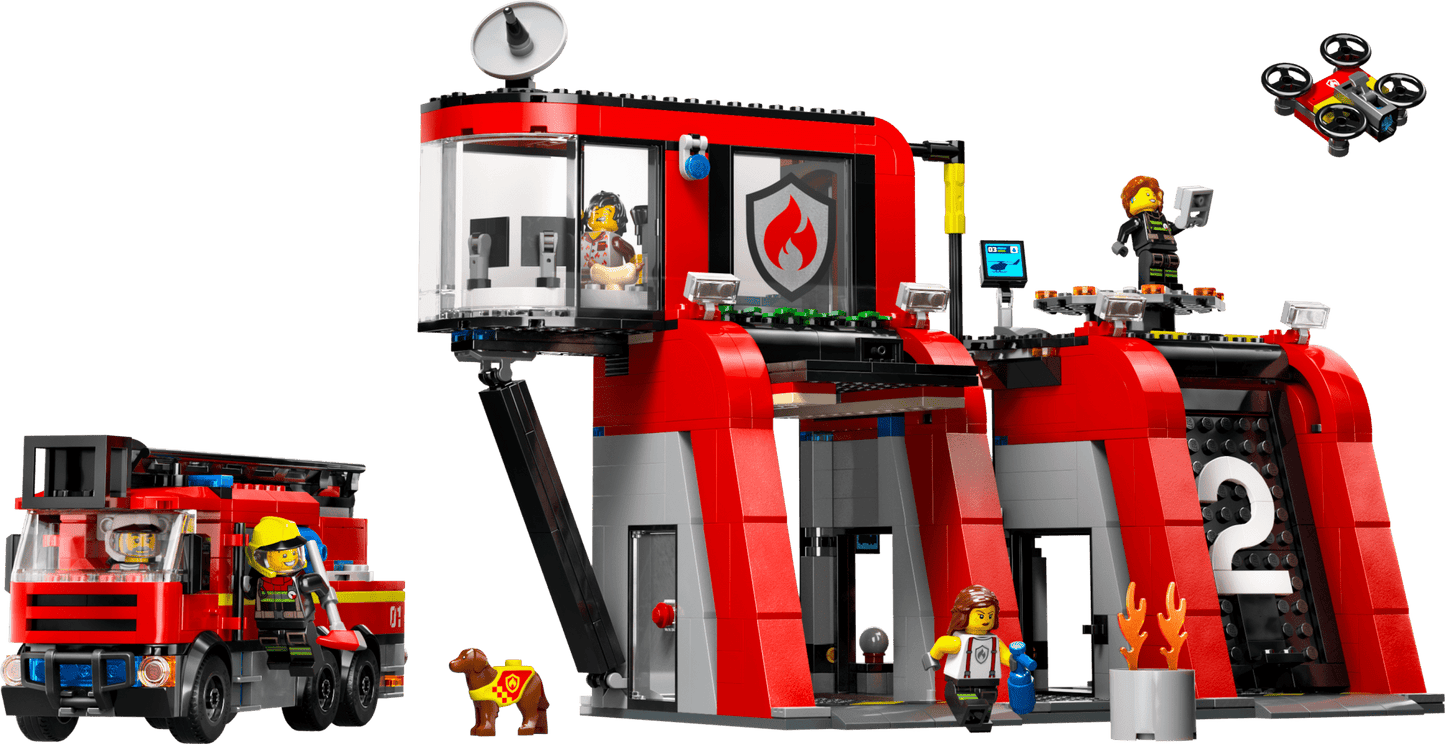 LEGO City Fire Fire Station with Fire Truck - Trading Card Market