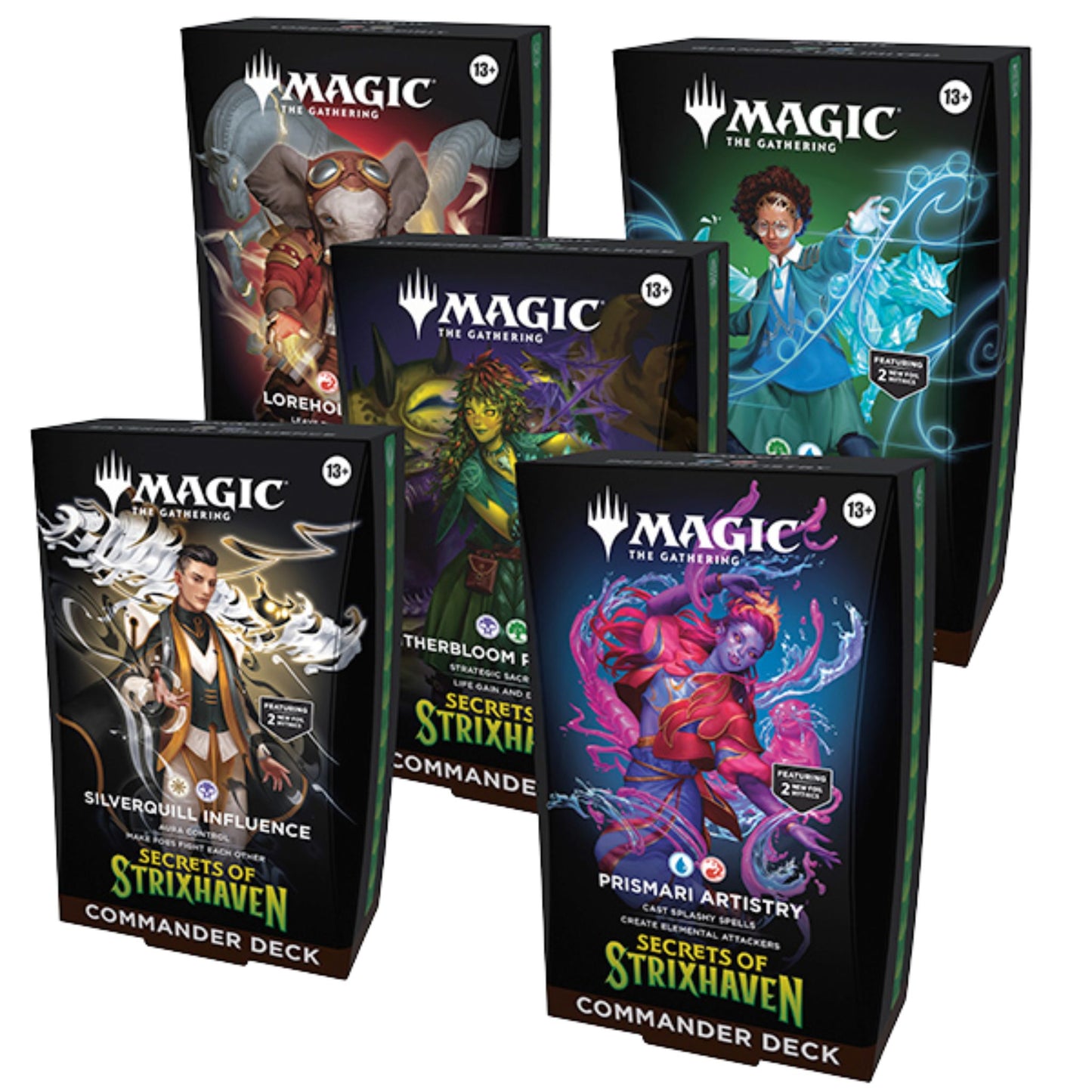 Magic The Gathering Secrets of Strixhaven Commander Deck Display (5 Decks) (Presell) - Trading Card Market