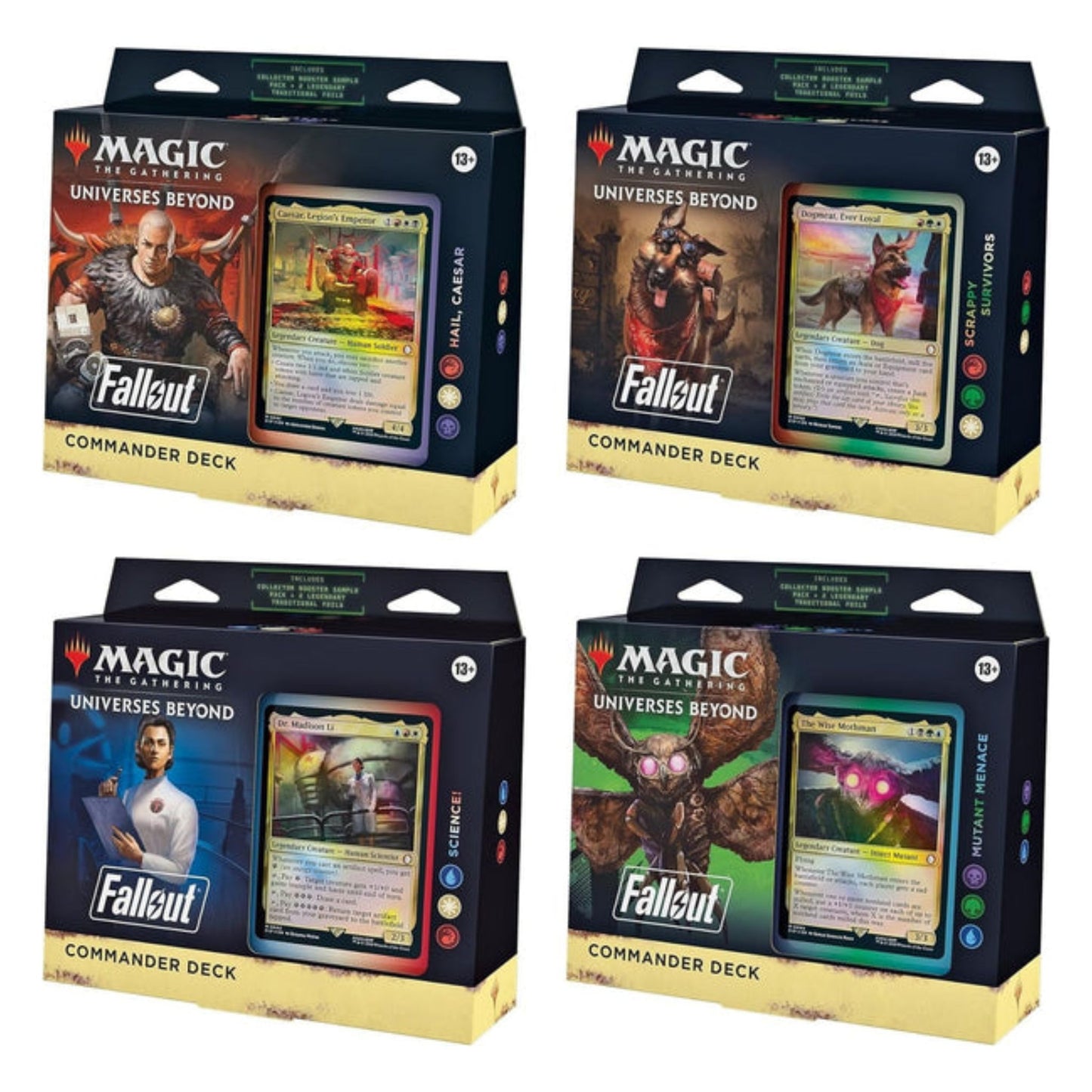 Magic The Gathering Universes Beyond Fallout Commander Deck Display (4 Decks) - Trading Card Market