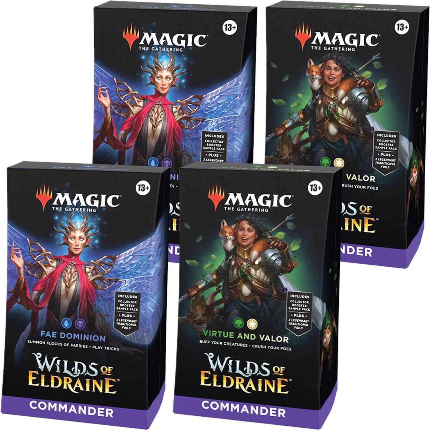 Magic The Gathering Wilds of Eldraine Commander Deck Display (4 Decks) - Trading Card Market