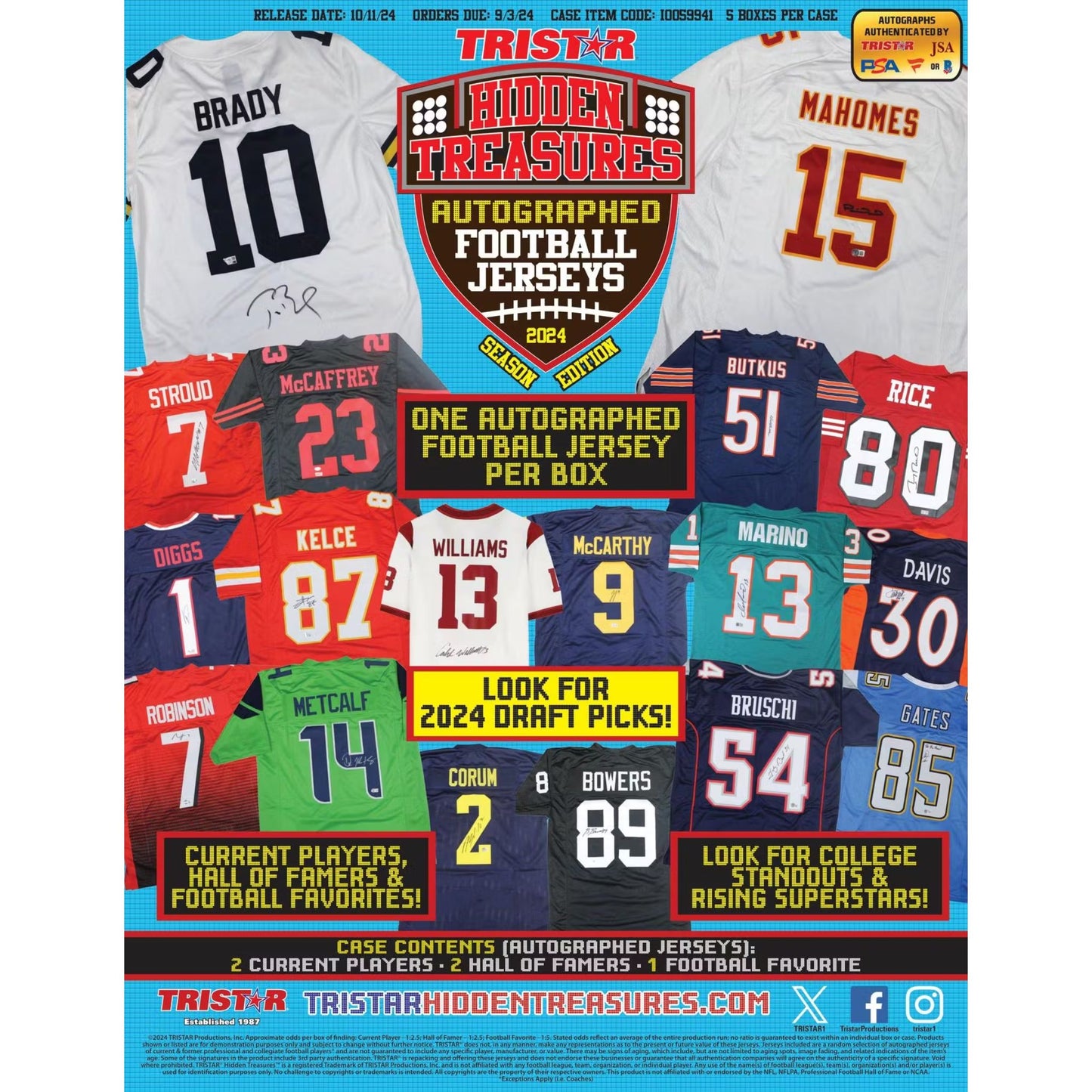 2024 TriStar Hidden Treasures Autographed Football Jerseys Season Edition Hobby Box