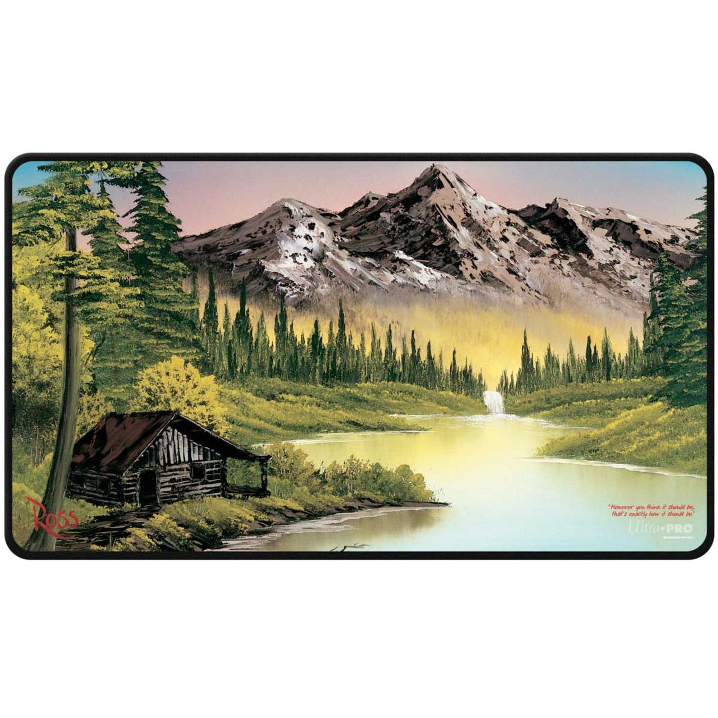 Ultra Pro Black Stitched Bob Ross Mountain Retreat Playmat