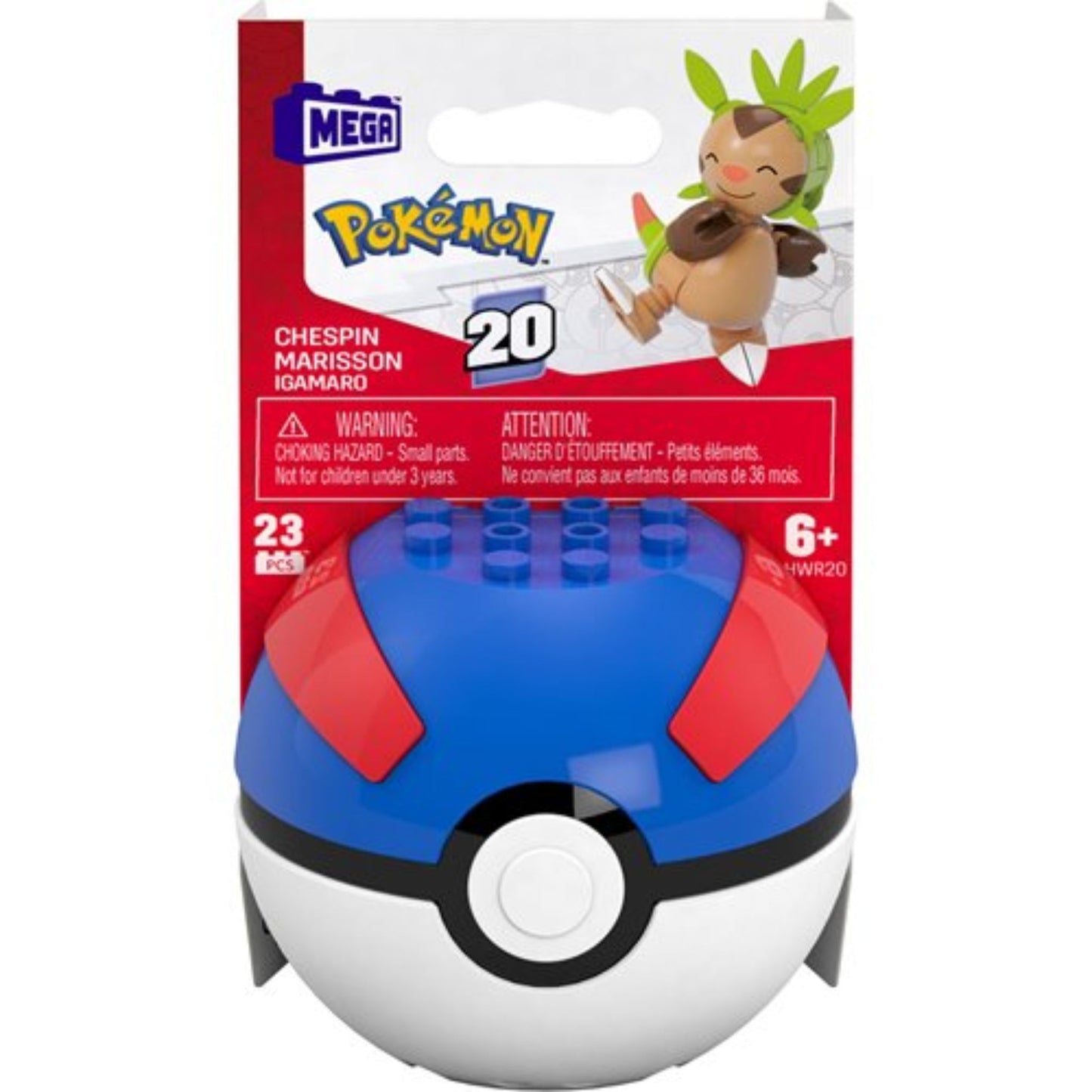 Mattel Mega Construx Pokemon Generations Chespin Poke Ball