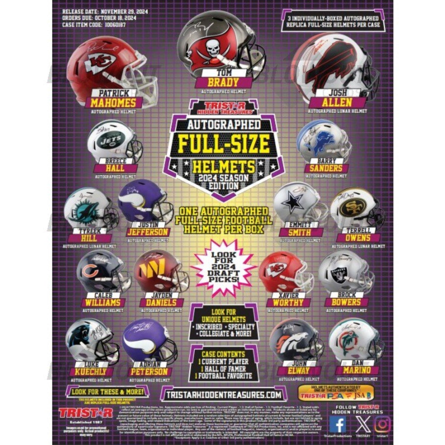 2024 Tristar Hidden Treasures Football Autographed Full - Size Helmet Season Edition Box - Trading Card Market