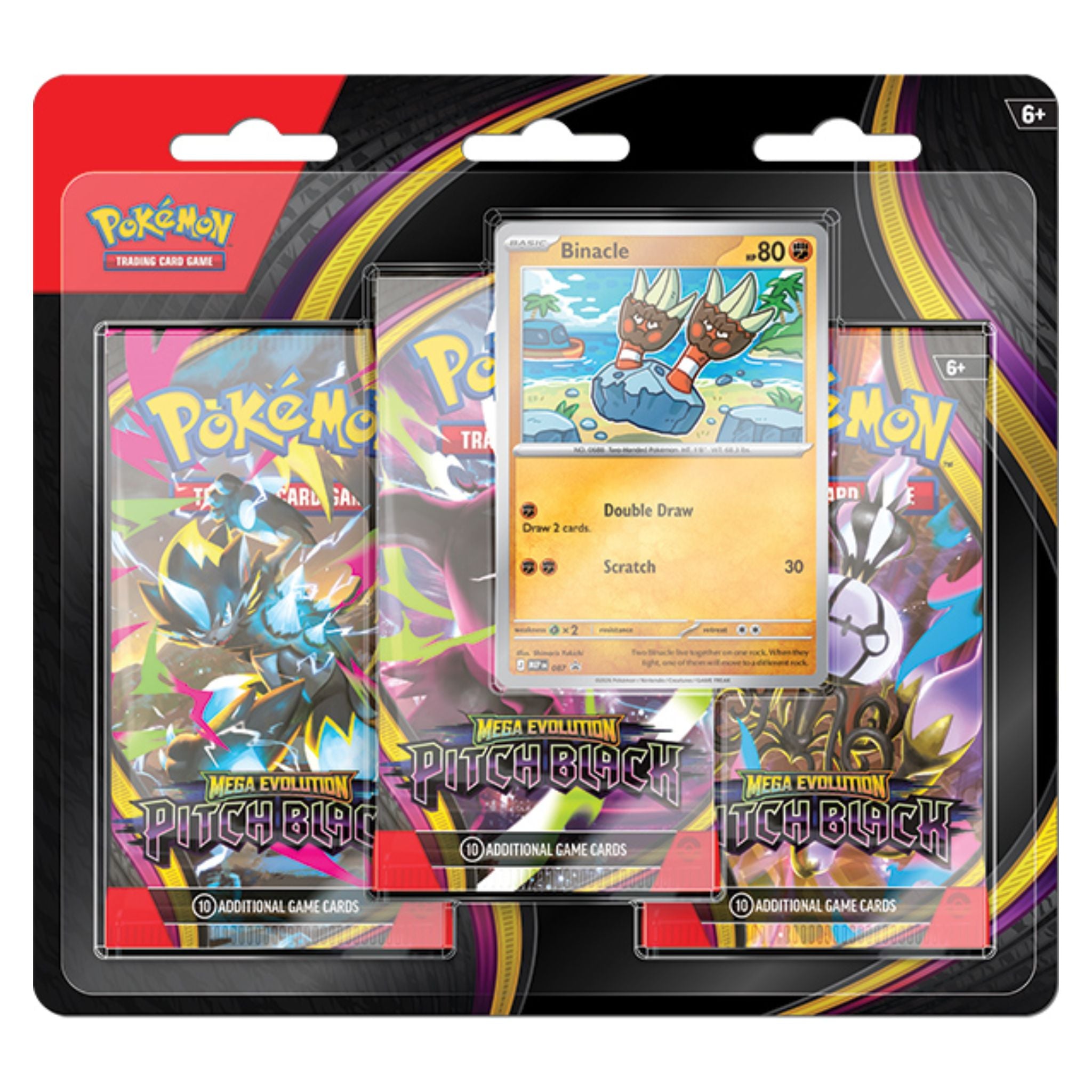 pack booster pokemon cards Mega Evolution Pitch Black 3-Pack Blister – Trading Card Market Number_171/165 White Flare (SV11W) Charmander - Boundaries Crossed Shrink Wrap:With Shrink