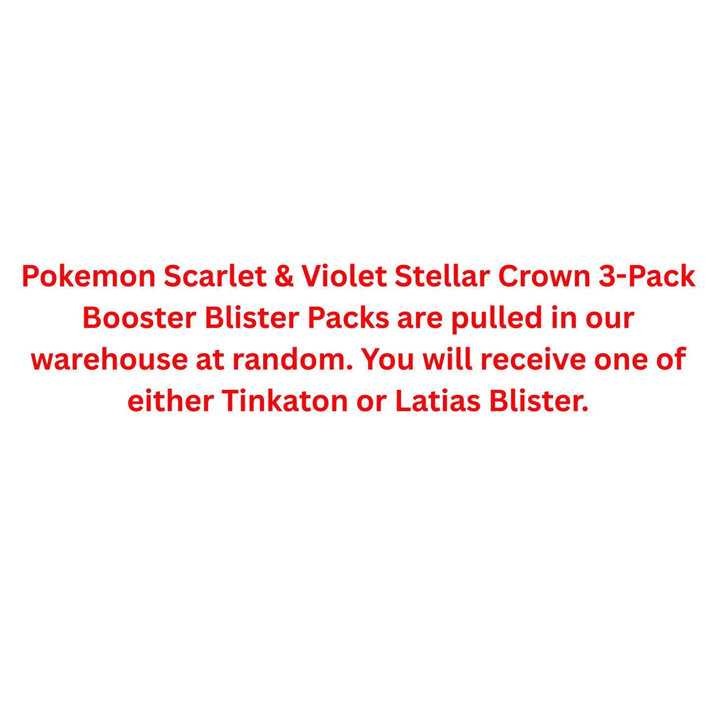 Pokemon Scarlet & Violet Stellar Crown 3-Pack Booster Blister Pack - Trading Card Market
