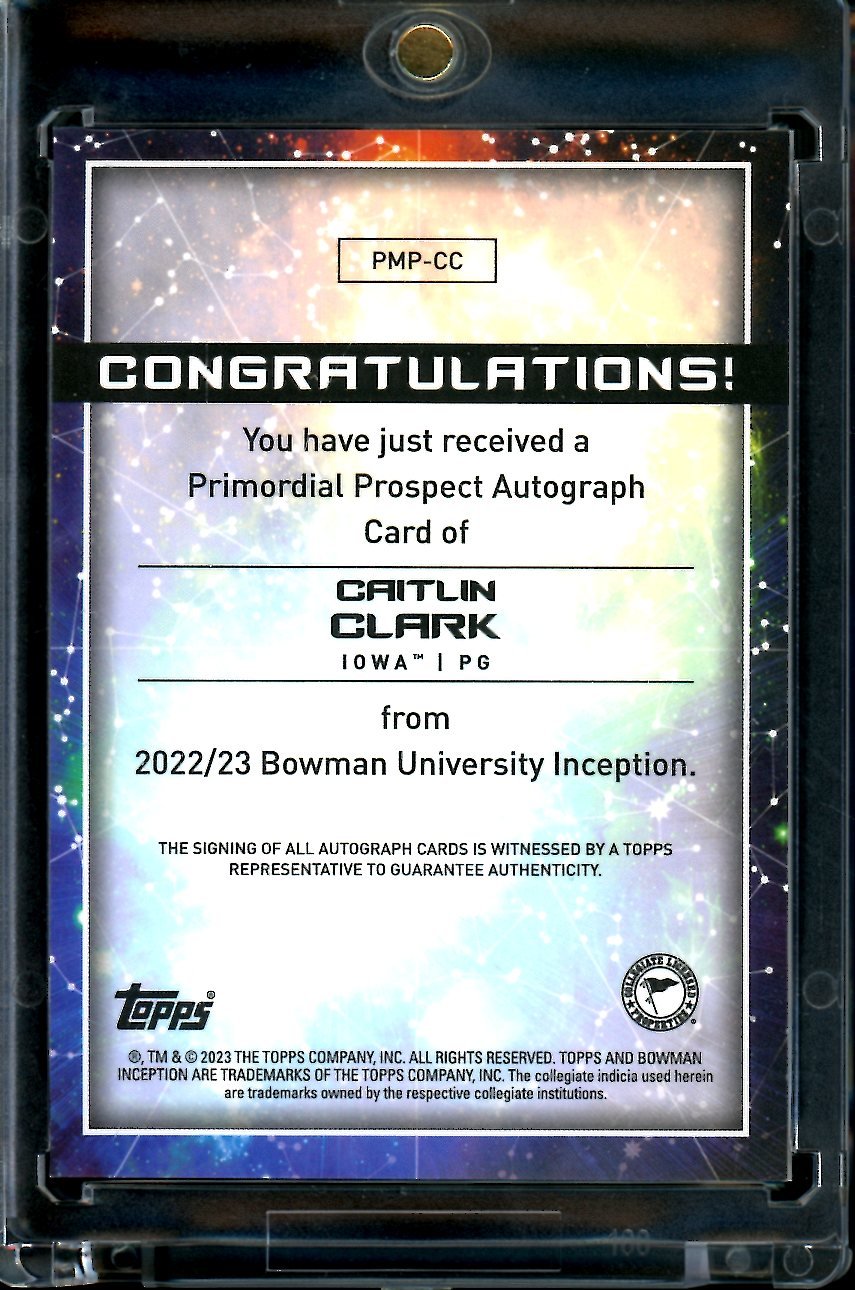 2023 Bowman Inception Caitlin Clark Auto /99 Iowa - Trading Card Market