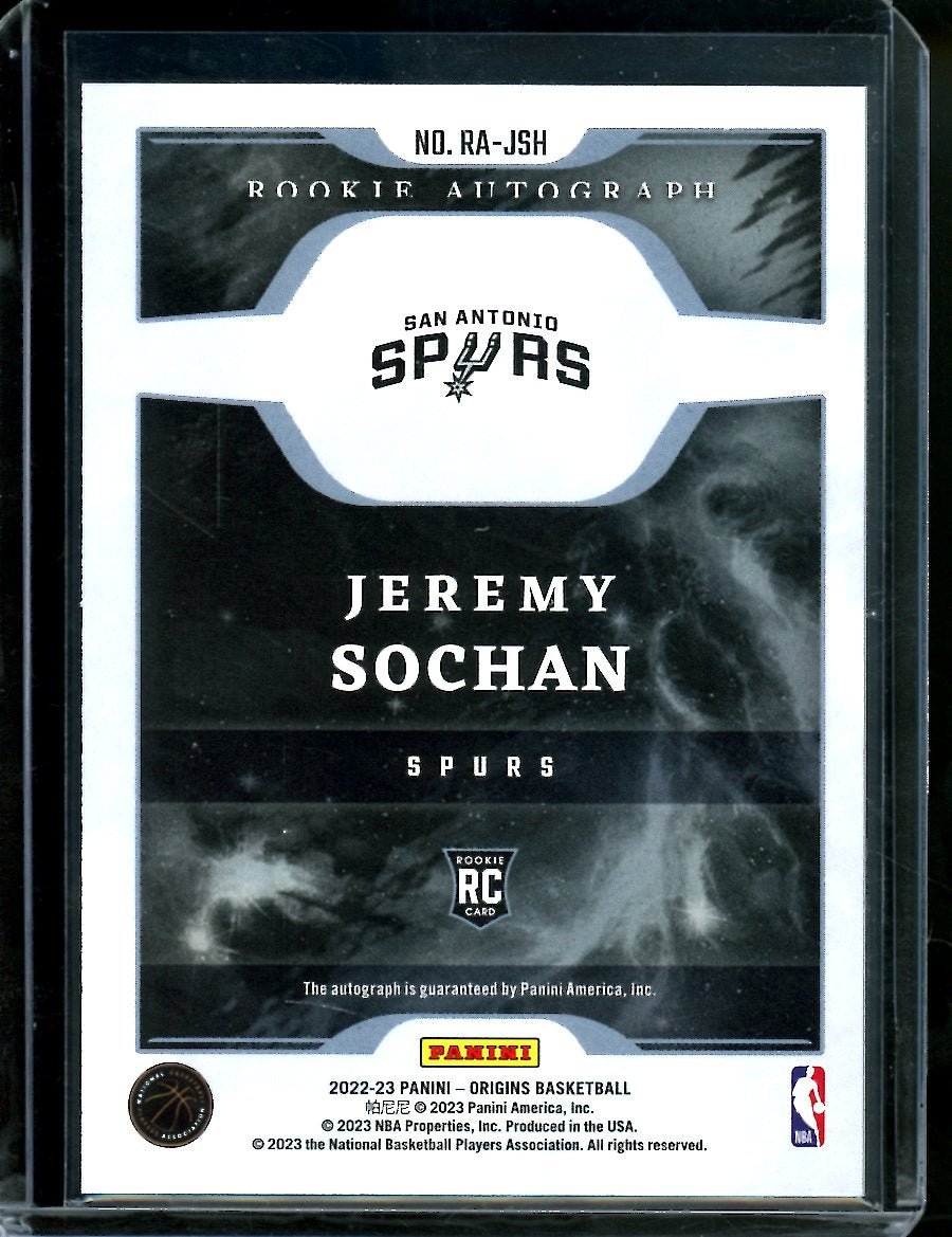 2022/23 Panini Origins Jeremy Sochan Rookie Auto Spurs - Trading Card Market