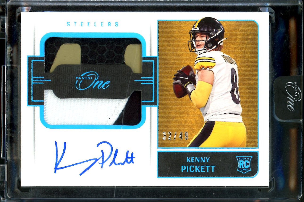 2022 Panini One Kenny Pickett Rookie Auto RPA /49 Steelers Trading