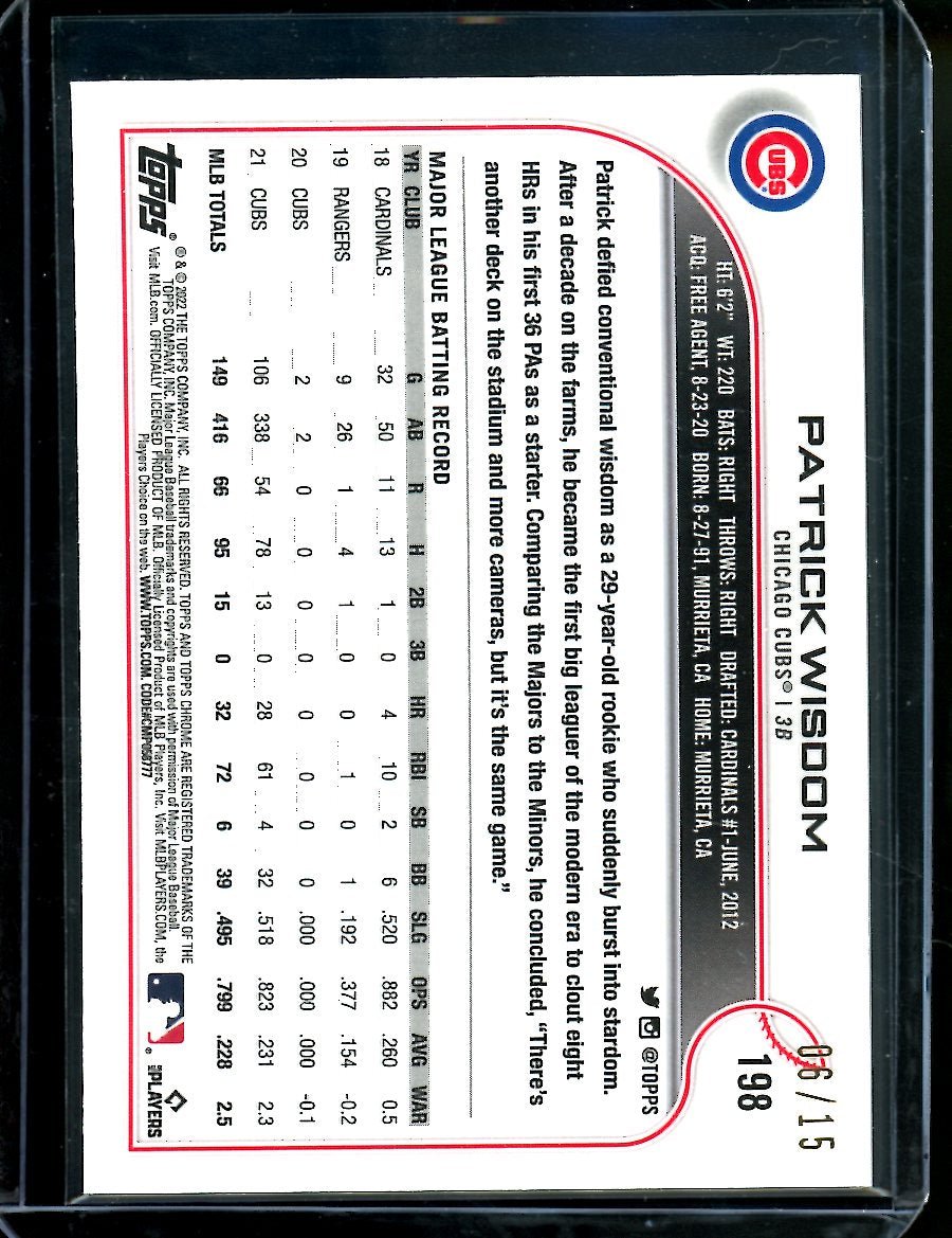 2022 Topps Chrome Ben Baller Patrick Wisdom Chartreuse /15 Cubs - Trading Card Market