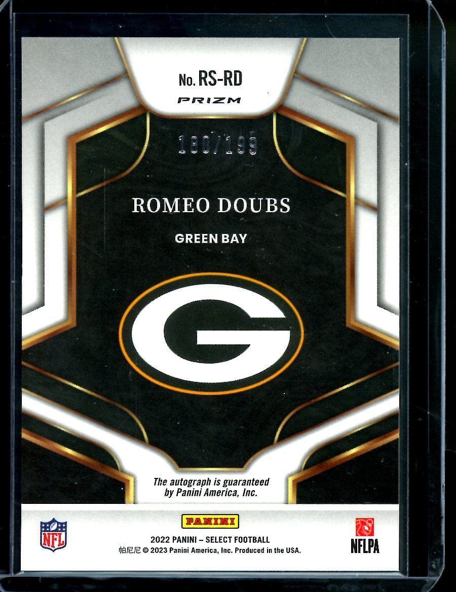 2022 Panini Select Romeo Doubs Rookie Auto /199 Packers - Trading Card Market