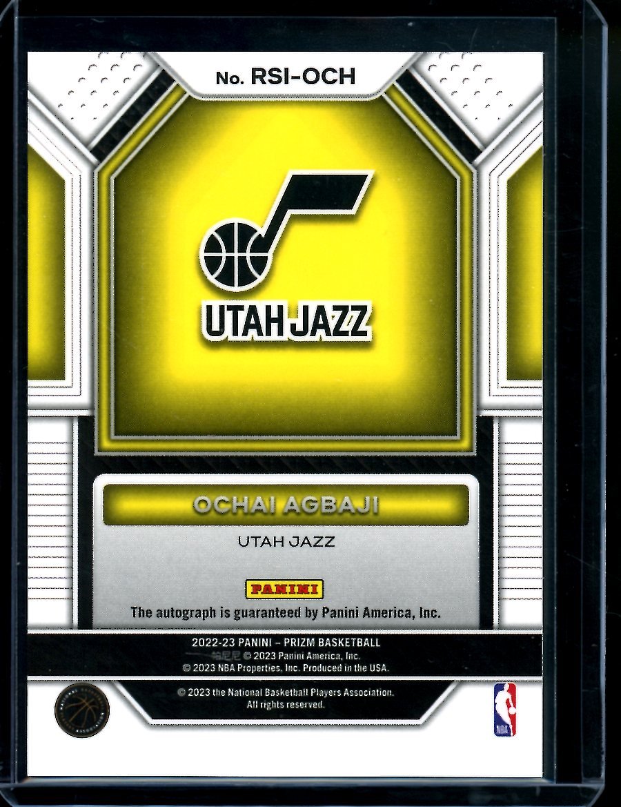 2022/23 Panini Prizm Ochai Agbaji Rookei Auto Jazz - Trading Card Market