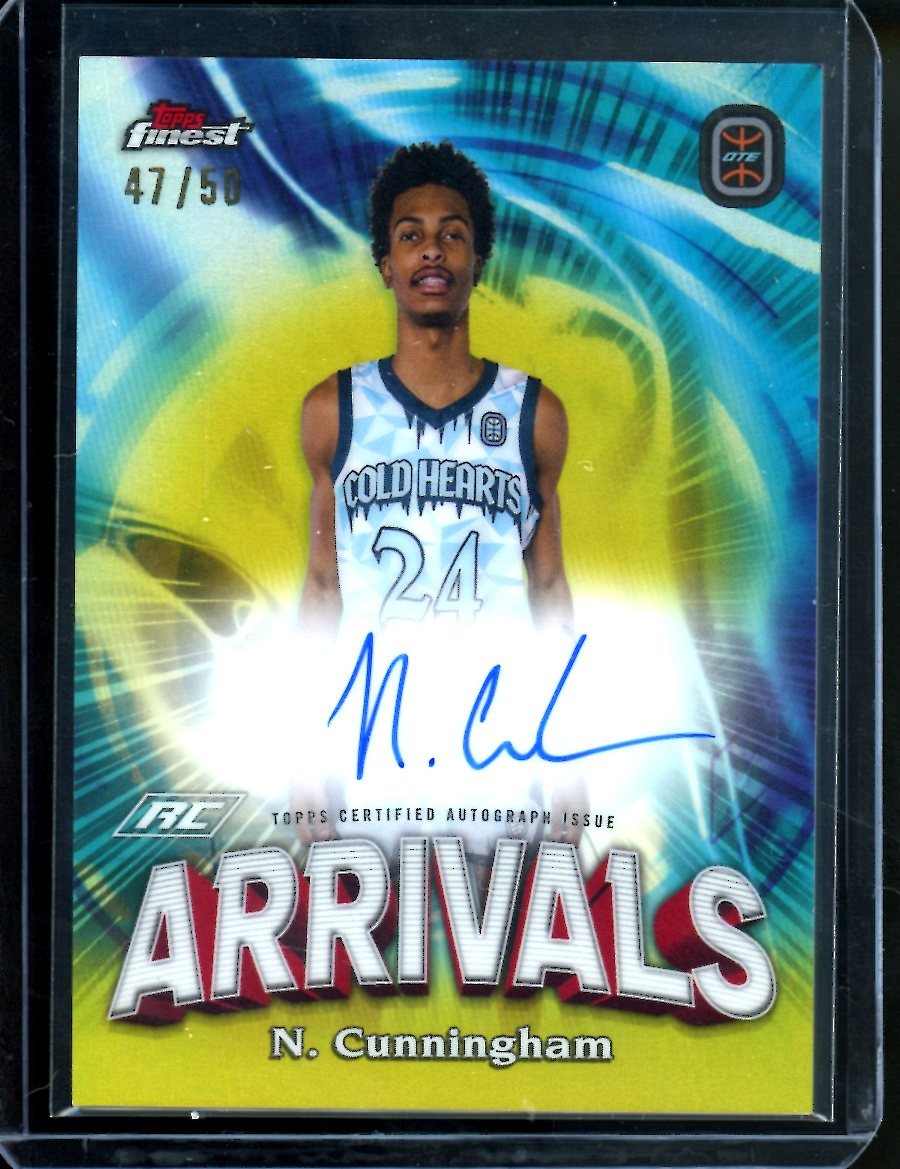 2023 Topps Finest OTE Naasir Cunningham Rookie Arrivals Auto Gold /50 - Trading Card Market