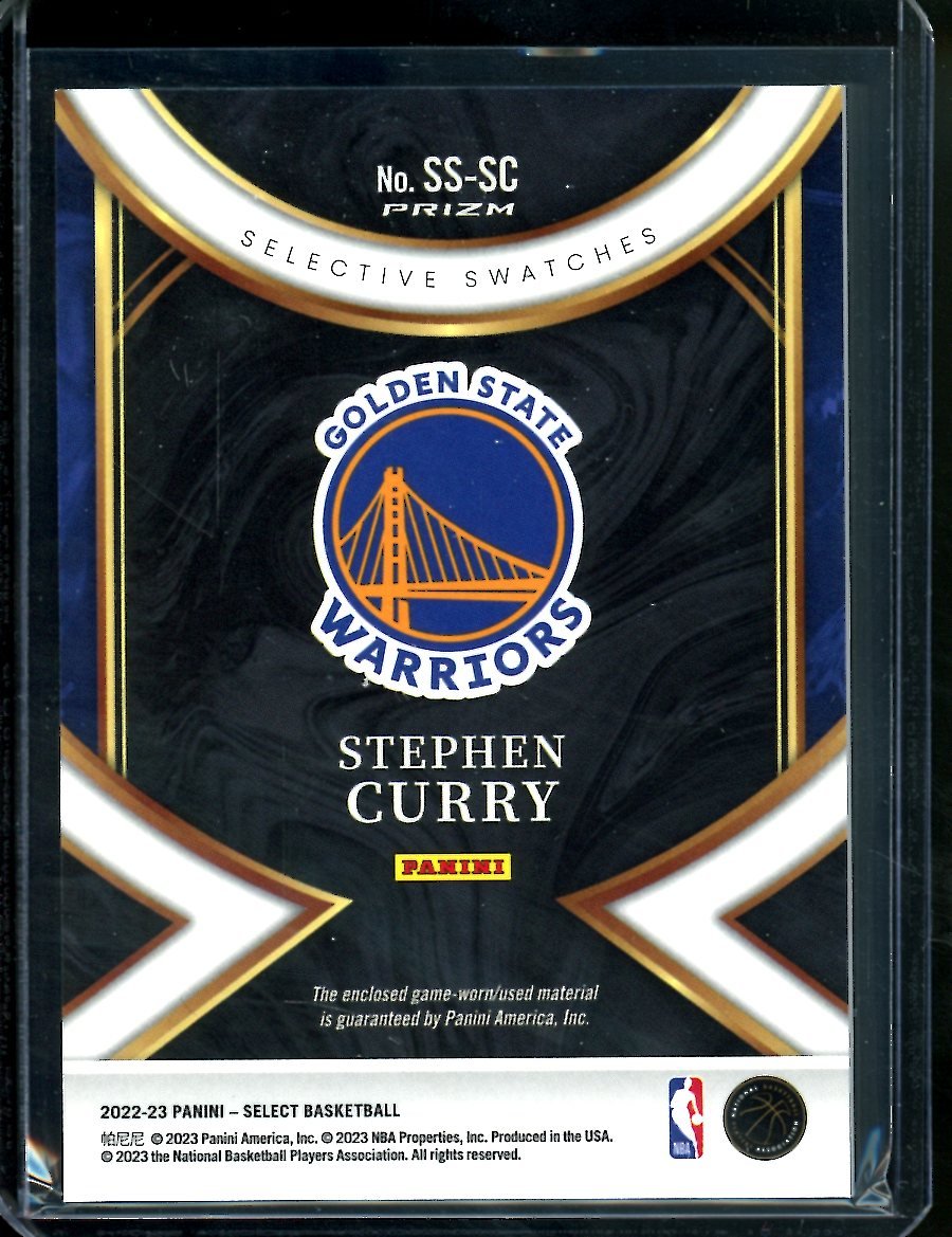2022/23 Panini Select Stephen Curry Patch Warriors - Trading Card Market
