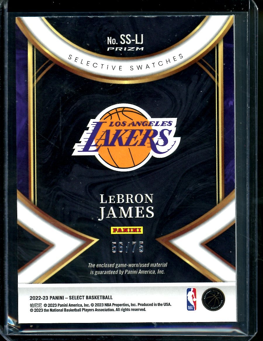 2022/23 Panini Select LeBron James Patch Blue /75 Lakers - Trading Card Market