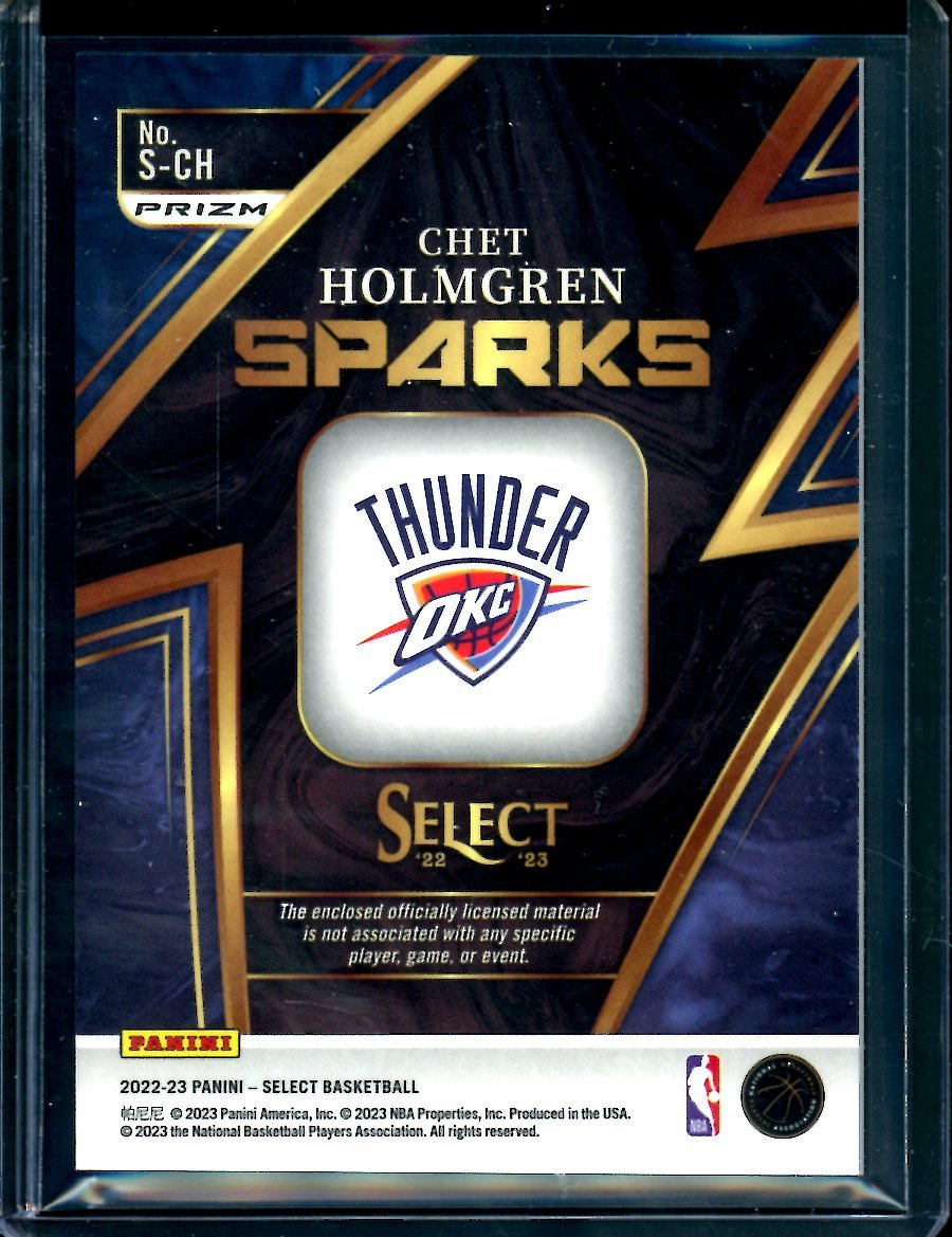 2022/23 Panini Select Chet Holmgren Rookie Patch Thunder - Trading Card Market