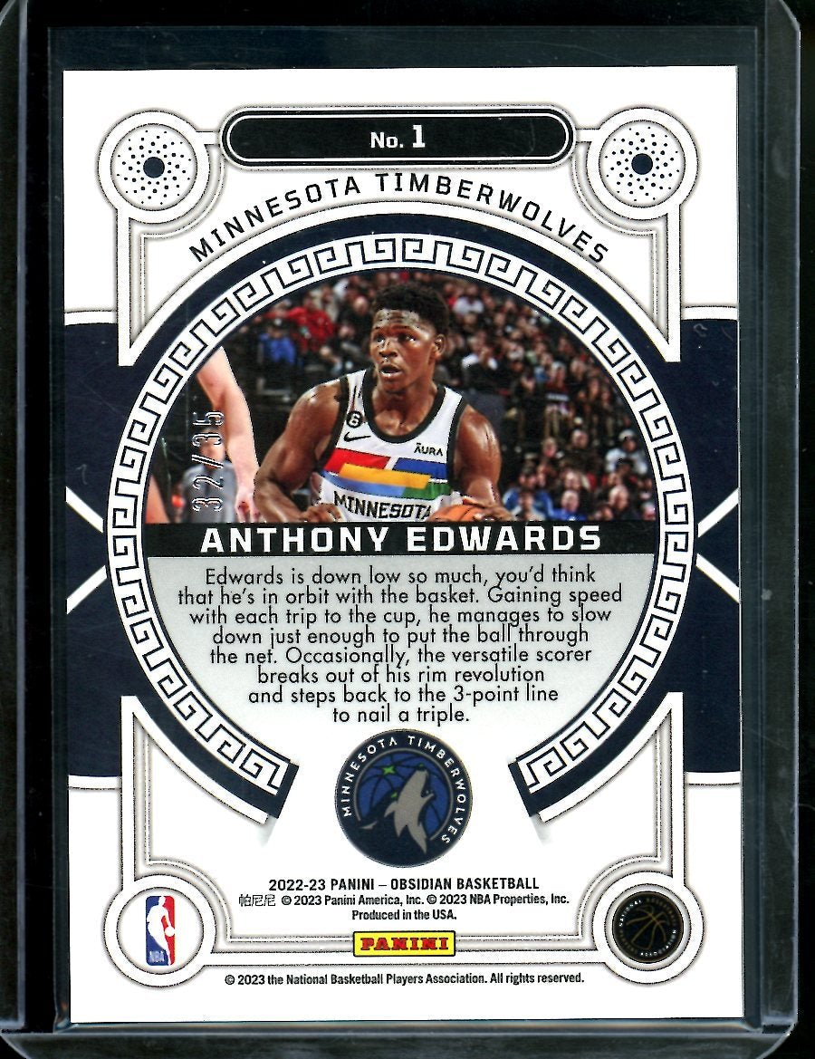 2022/23 Panini Obsidian Anthony Edwards Orbital Orange /35 Timberwolves - Trading Card Market