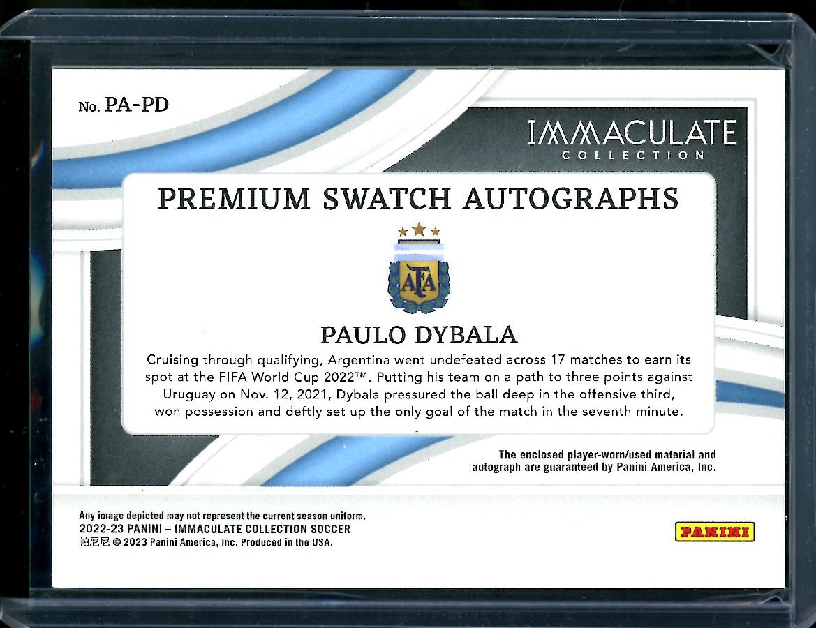 2022/23 Panini Immaculate Paulo Dybala Patch Auto /68 Argentina - Trading Card Market
