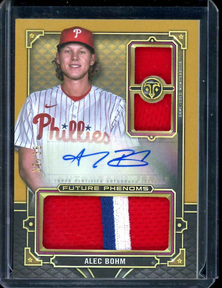 2022 Topps Triple Threads Alec Bohm Patch Auto /25 Phillies - Trading Card Market