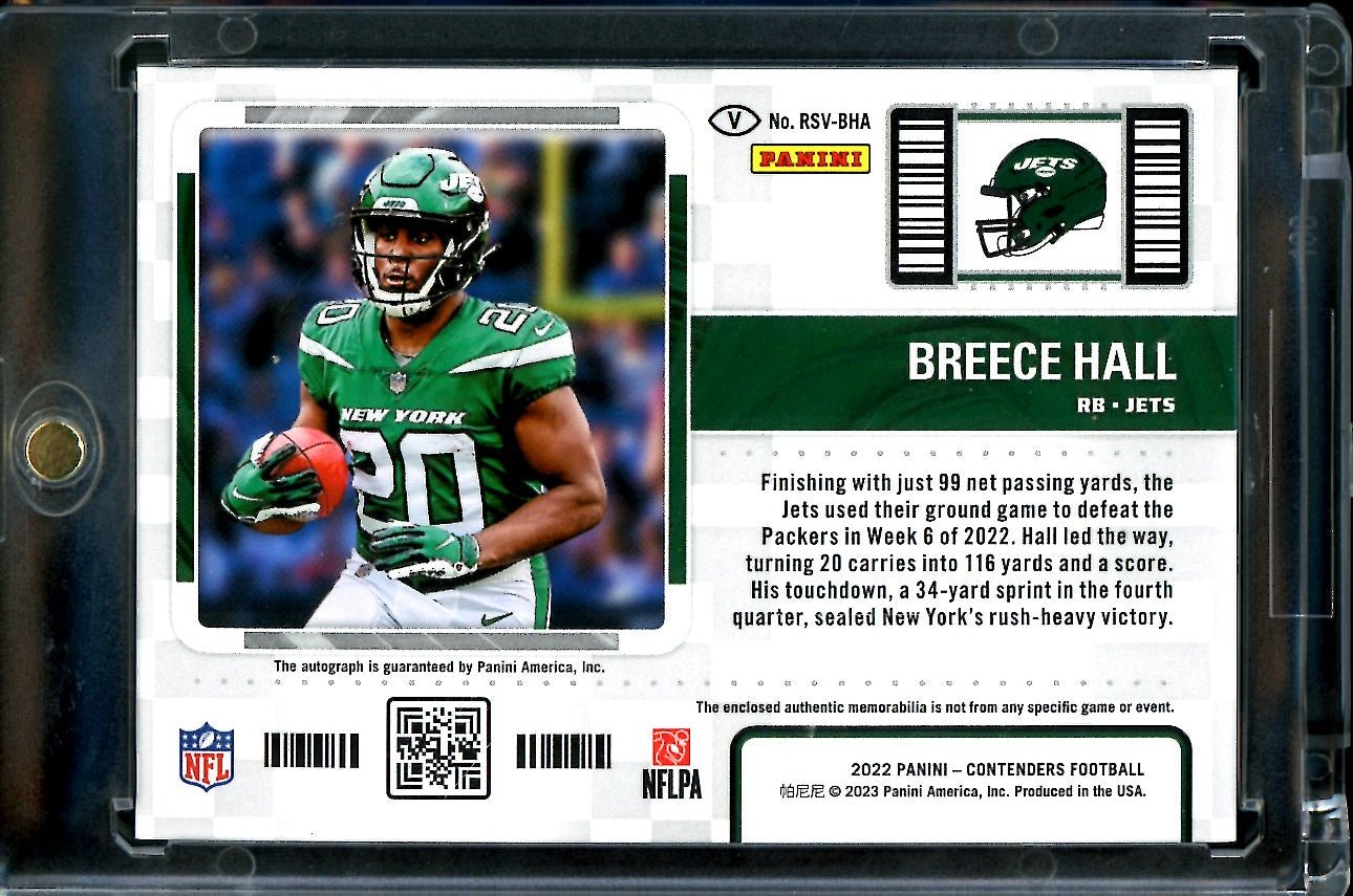 2022 Panini Contenders Breece Hall Rookie Auto RPA SP Jets - Trading Card Market