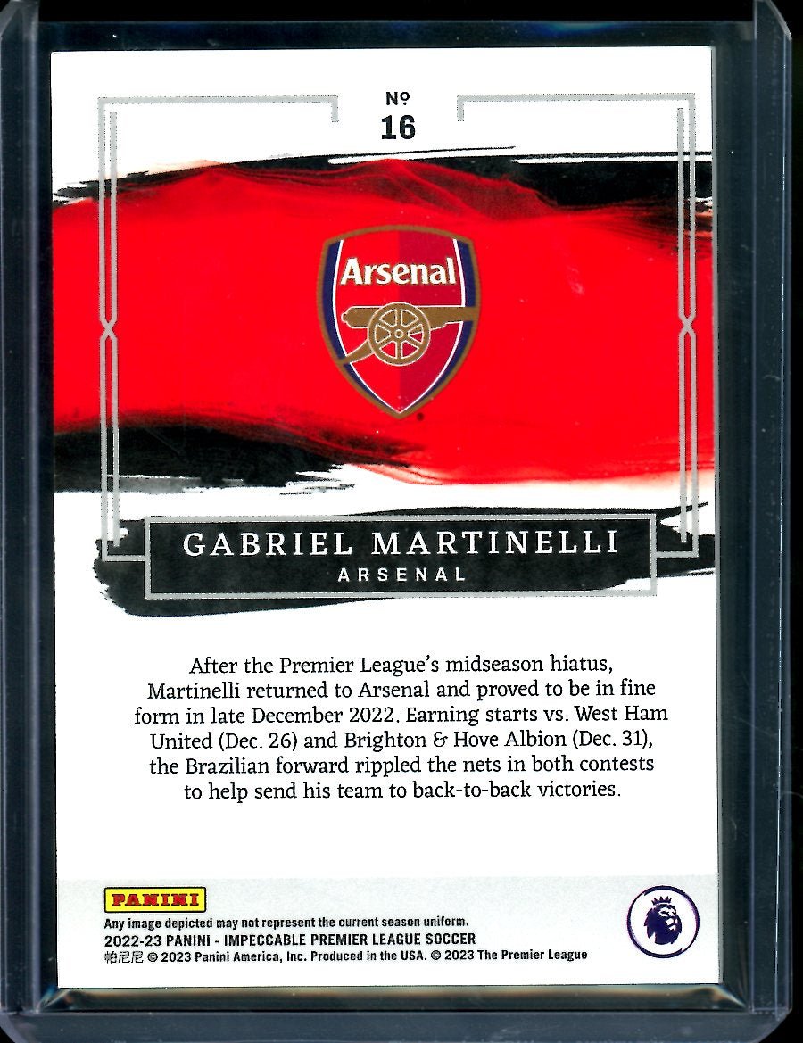 2022/23 Panini Impeccable Gabriel Martinelli /18 Arsenal - Trading Card Market
