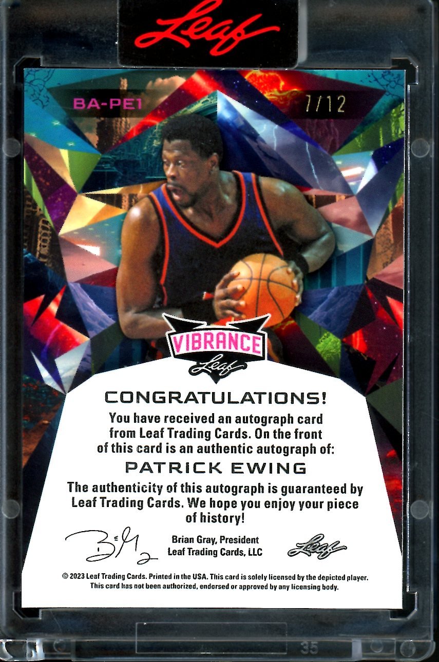 2023 Leaf Vibrance Patrick Ewing Auto /12 Knicks - Trading Card Market