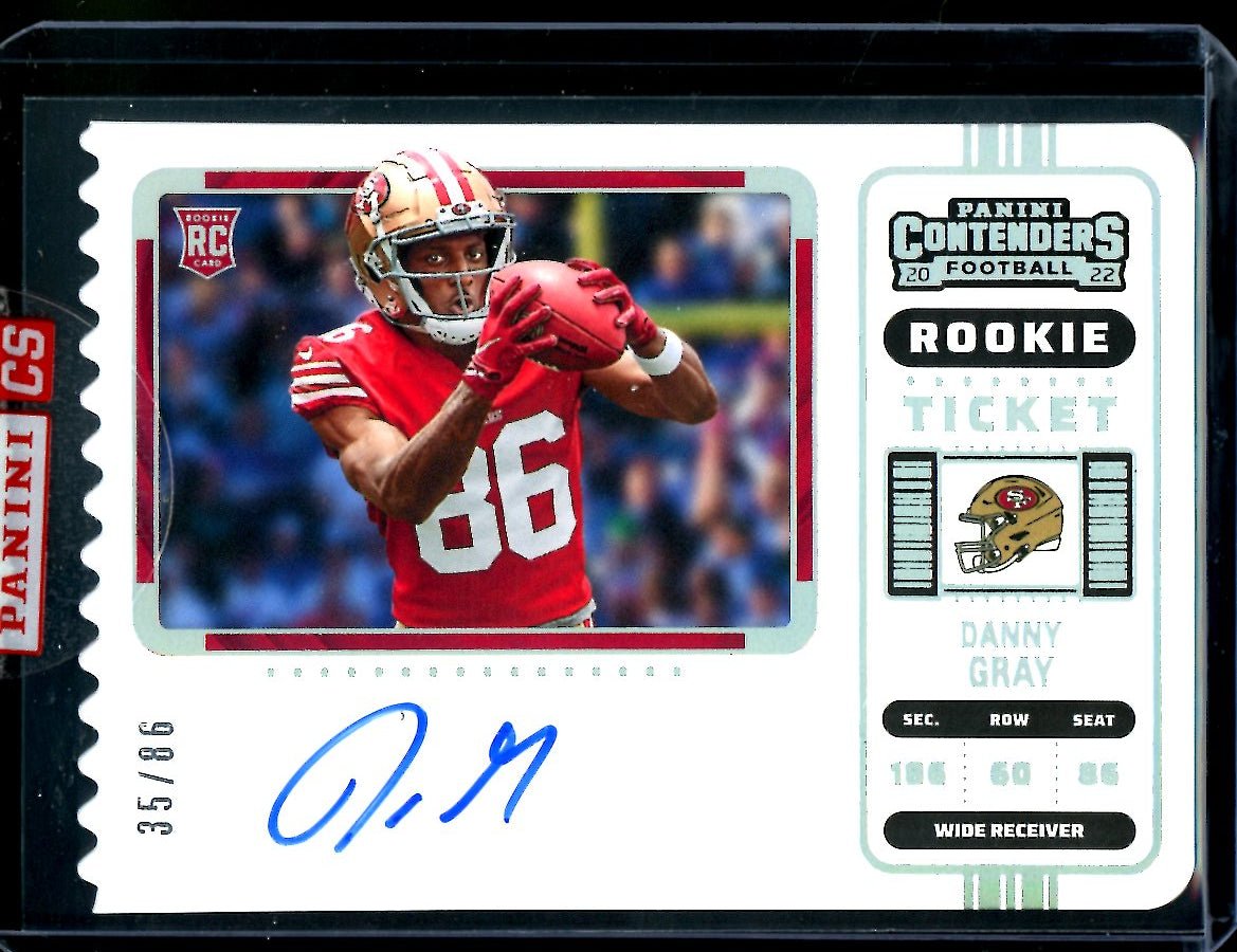 2022 Panini Contenders Danny Gray Rookie Ticket Variation Auto /86 49ers - Trading Card Market