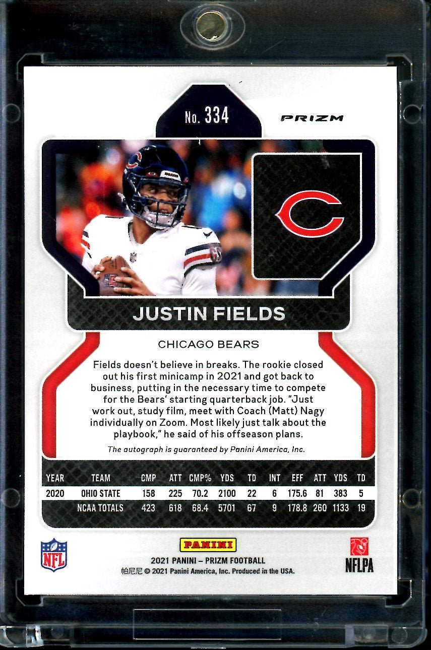 2021 Panini Prizm Justin Fields Rookie Auto Silver Bears - Trading Card Market