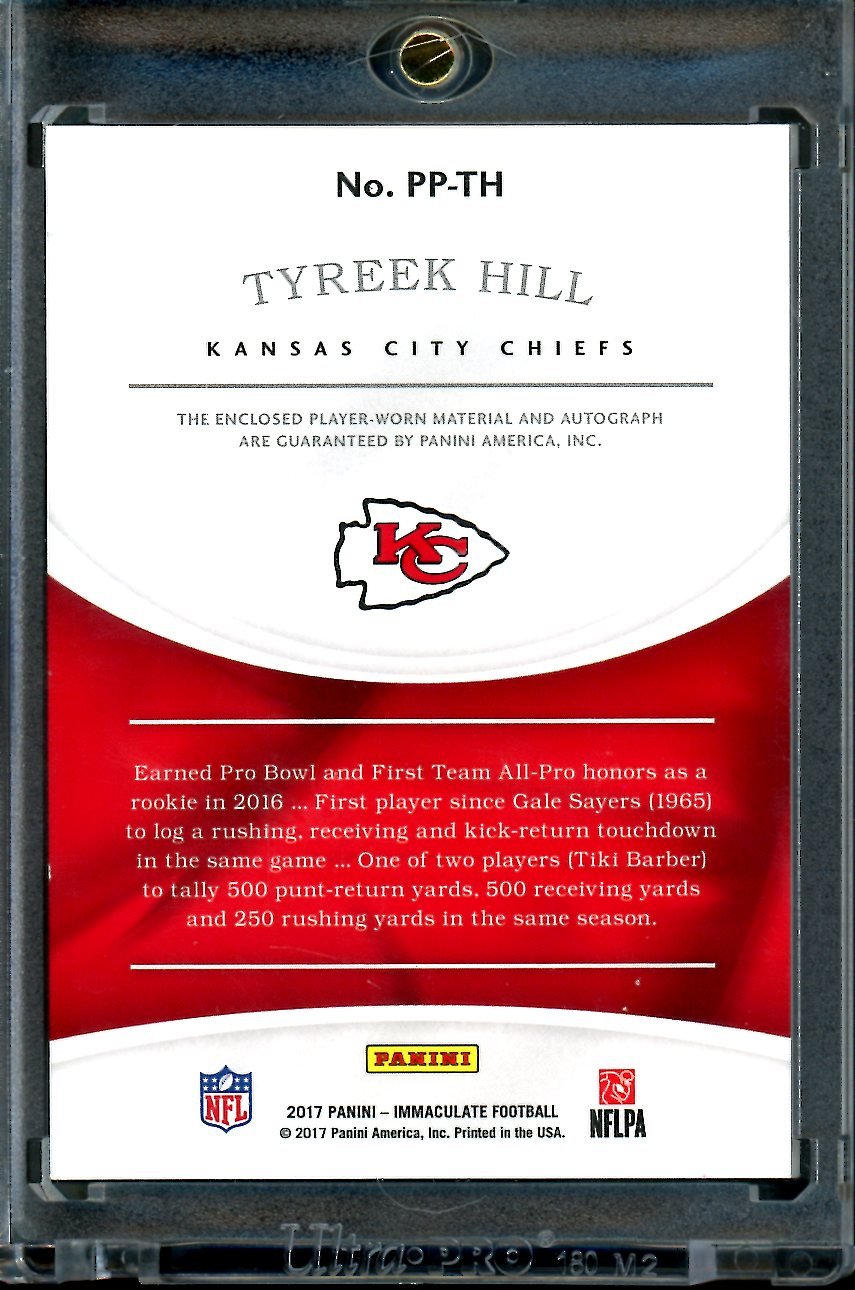2017 Panini Immaculate Tyreek Hill NFL Shield Patch Auto 1/1 Chiefs - Trading Card Market