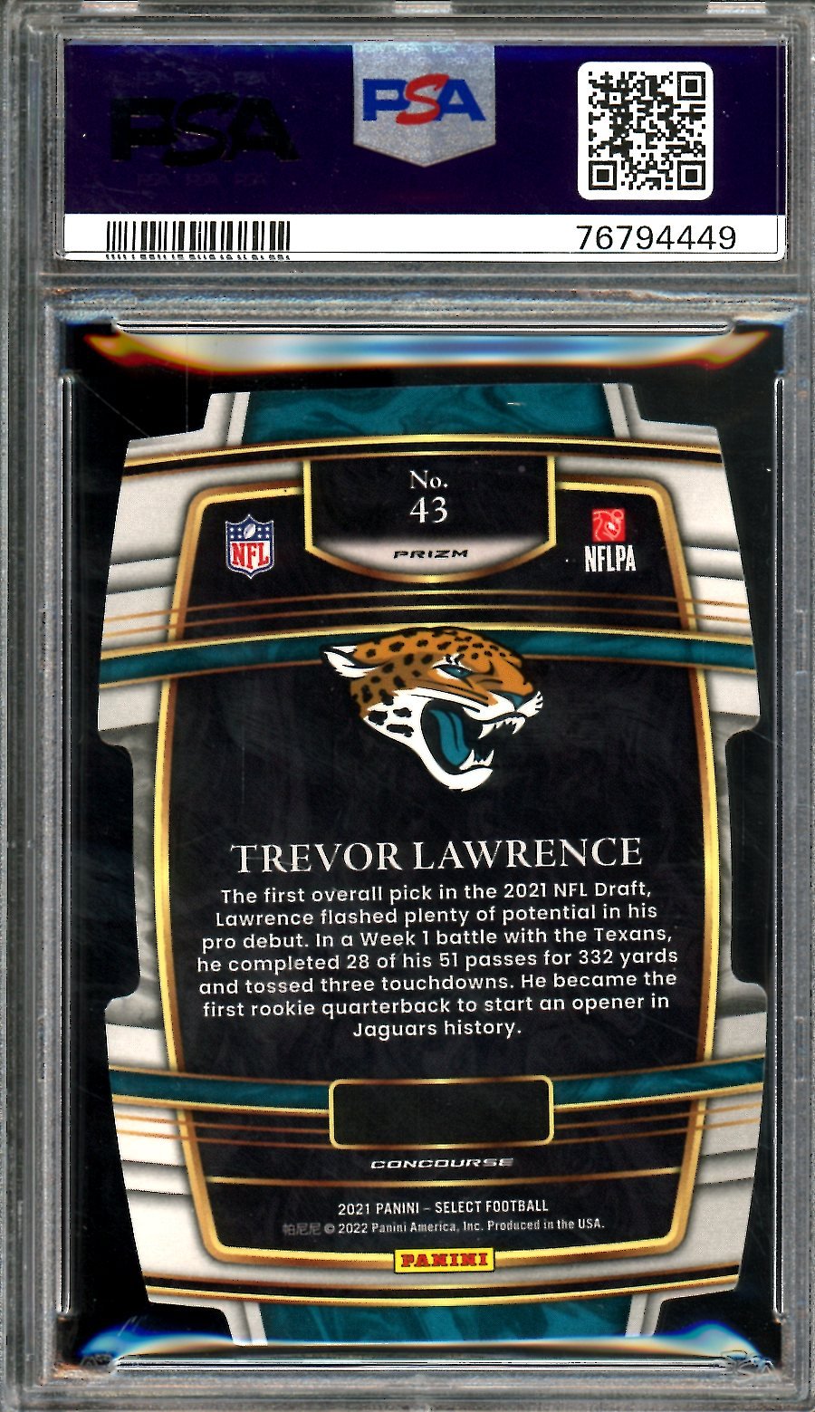 2021 Panini Select Trevor Lawrence Rookie Red Yellow Die Cut PSA 10 Jaguars - Trading Card Market