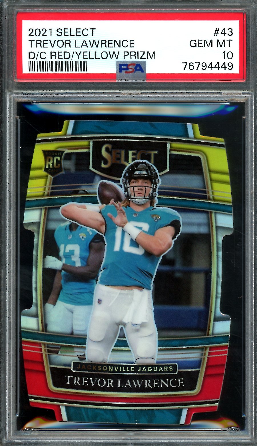 2021 Panini Select Trevor Lawrence Rookie Red Yellow Die Cut PSA 10 Jaguars - Trading Card Market