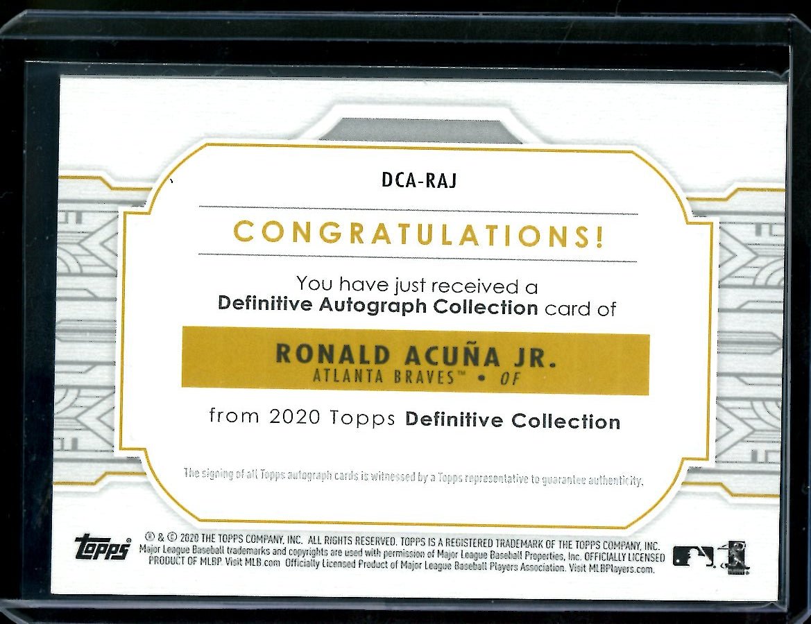 2020 Topps Definitive Ronald Acuna Jr. Auto /35 Braves - Trading Card Market