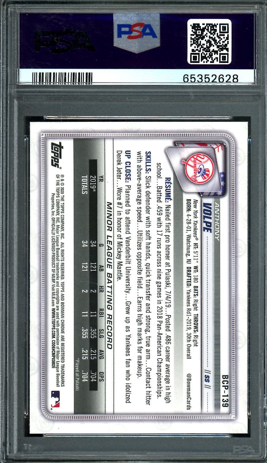 2020 Bowman Chrome Anthony Volpe 1st Bowman Mega Box PSA 10 Yankees - Trading Card Market
