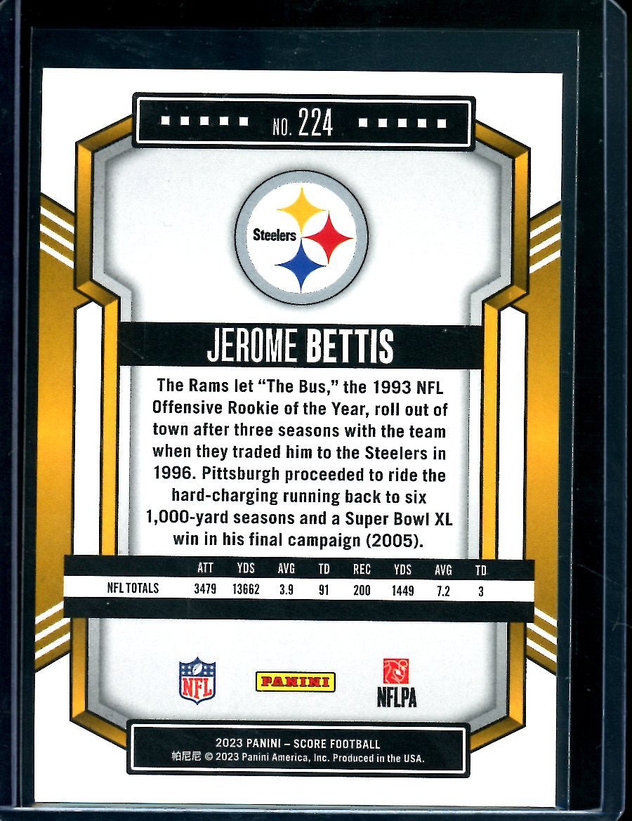 2023 Panini Score Jerome Bettis Gem Masters Black 1/1 Steelers - Trading Card Market