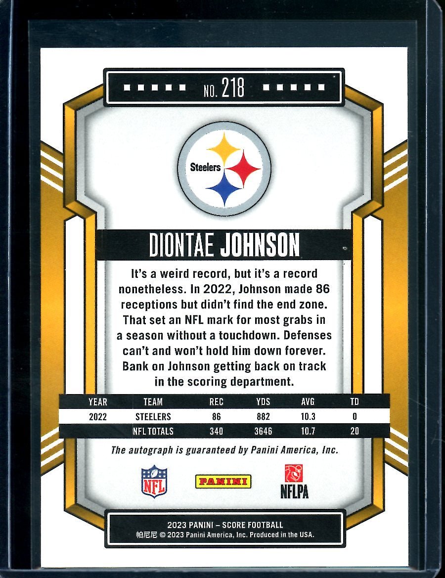 2023 Panini Score Diontae Johnson Auto Steelers - Trading Card Market